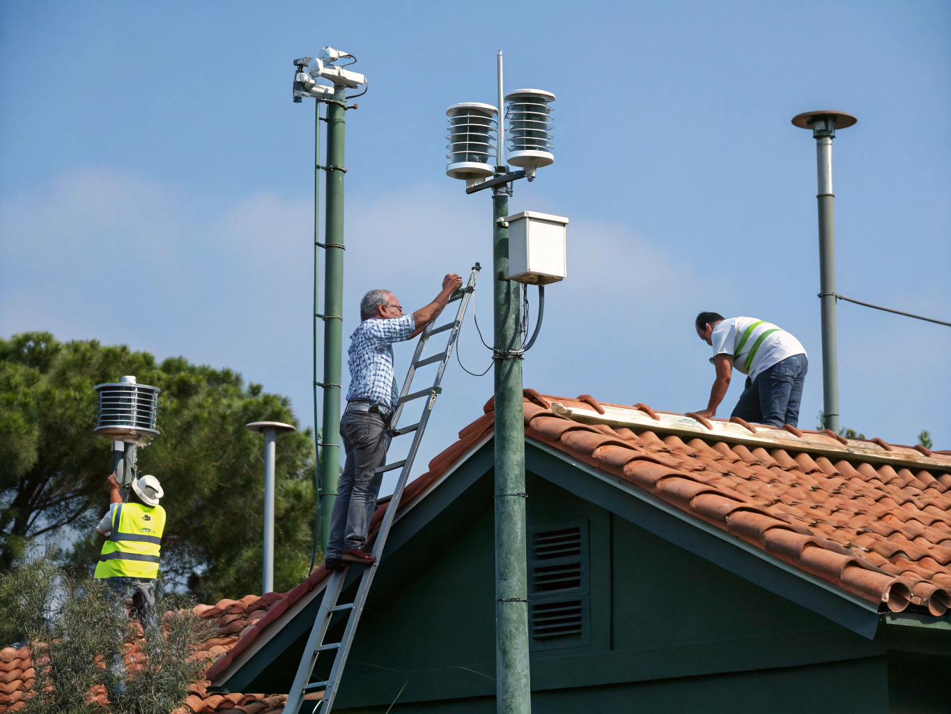 Deployment phase showing field installation of IoT gateways and sensors
