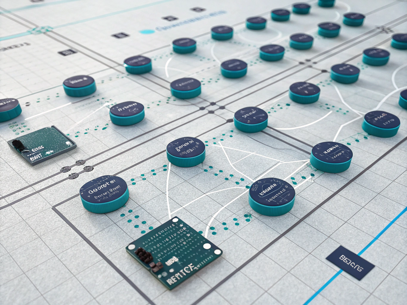 IoT network architecture diagram showing connected systems