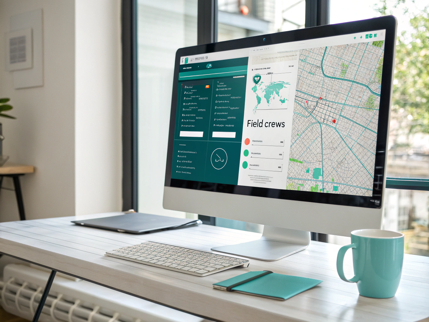 Workforce management interface showing dispatch and team status